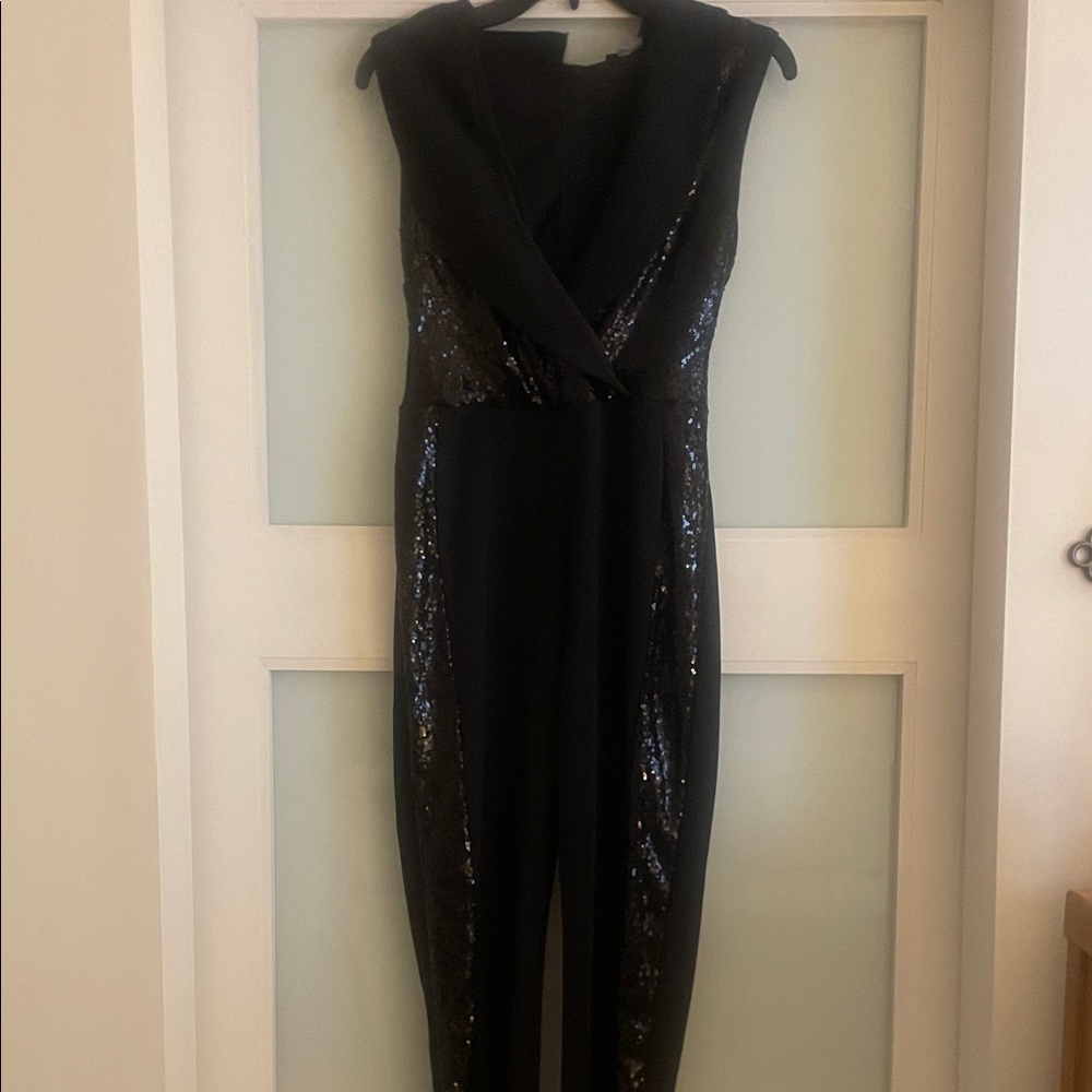 VENUS Black Sequin Jumpsuit